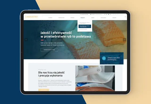 Strona internetowa Euro Industry, projekt OSIEMZERO