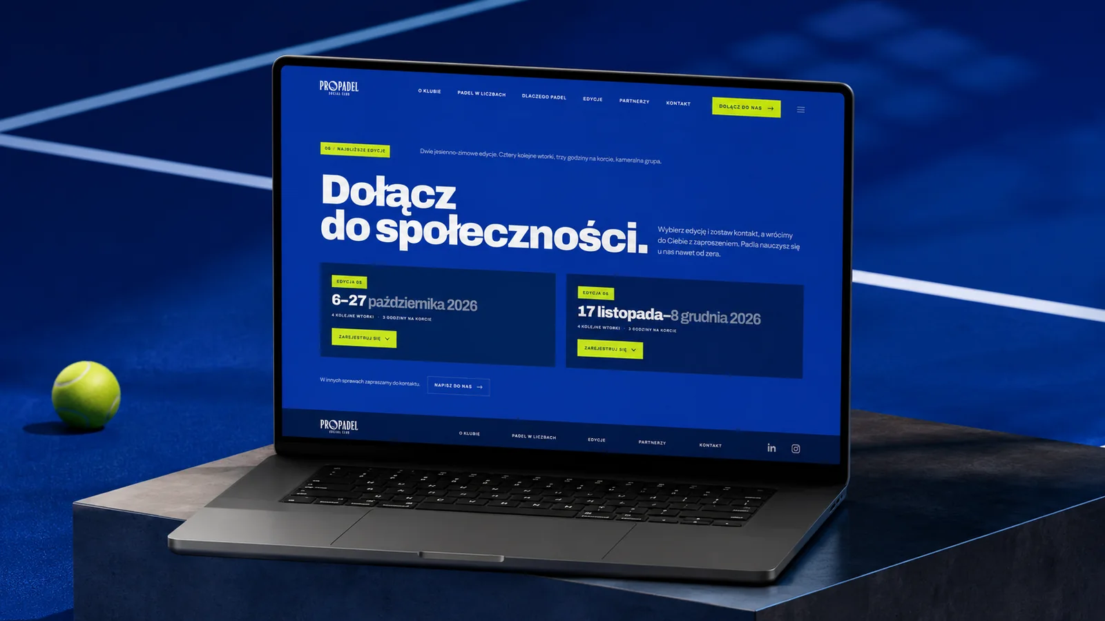 Sekcja zapisów na kolejne edycje ProPadel Social Club